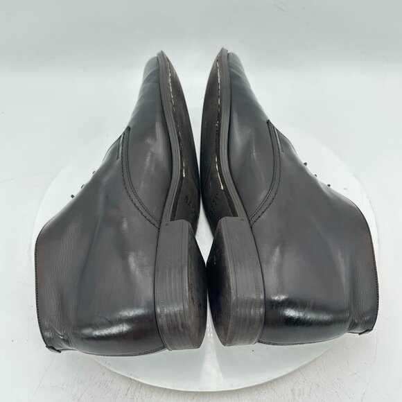 Bally Men Size 9D Black Leather Plain Toe Lace Up Chukka Ankle Boot - Picture 6 of 12